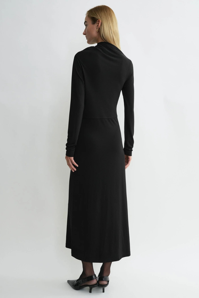 Toteme Draped Jersey Dress - Black Toteme Draped Jersey Dress - Black