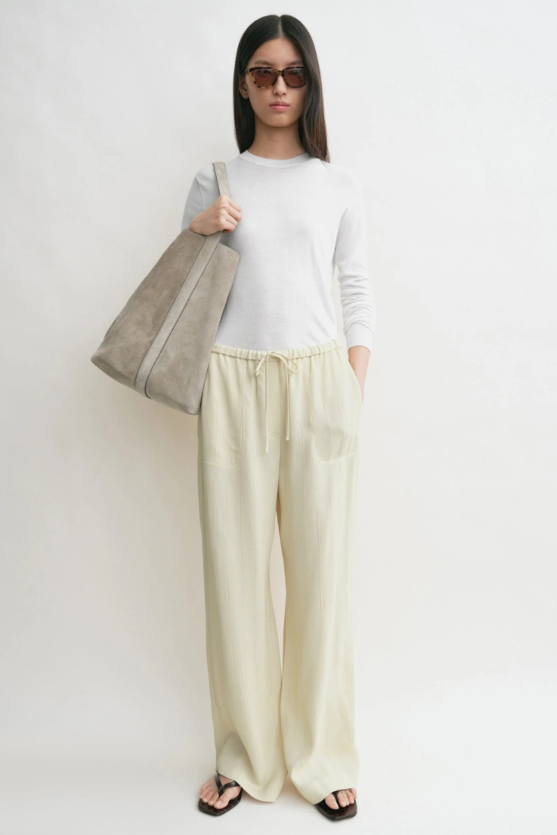 Woven Stripe Drawstring Trousers-TOTEME-Boyds Philadelphia
