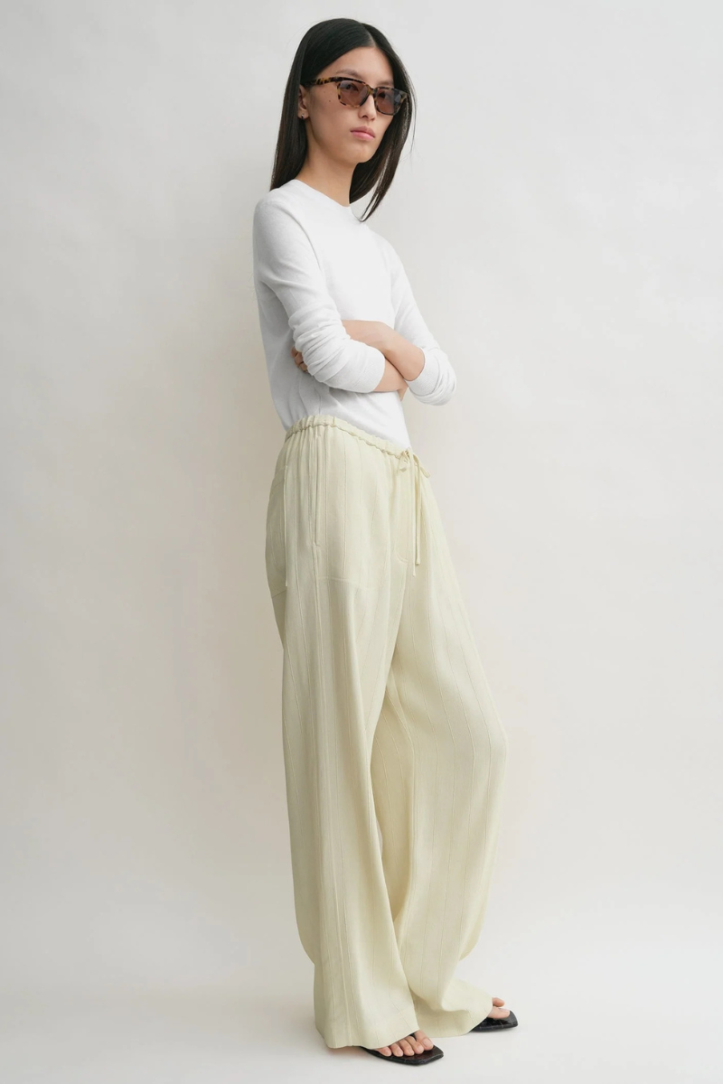 Woven Stripe Drawstring Trousers-TOTEME-Boyds Philadelphia