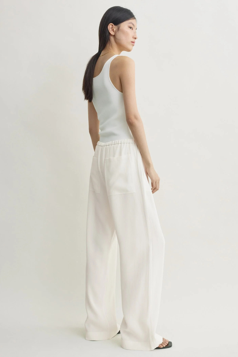Woven Stripe Drawstring Trousers-TOTEME-Boyds Philadelphia
