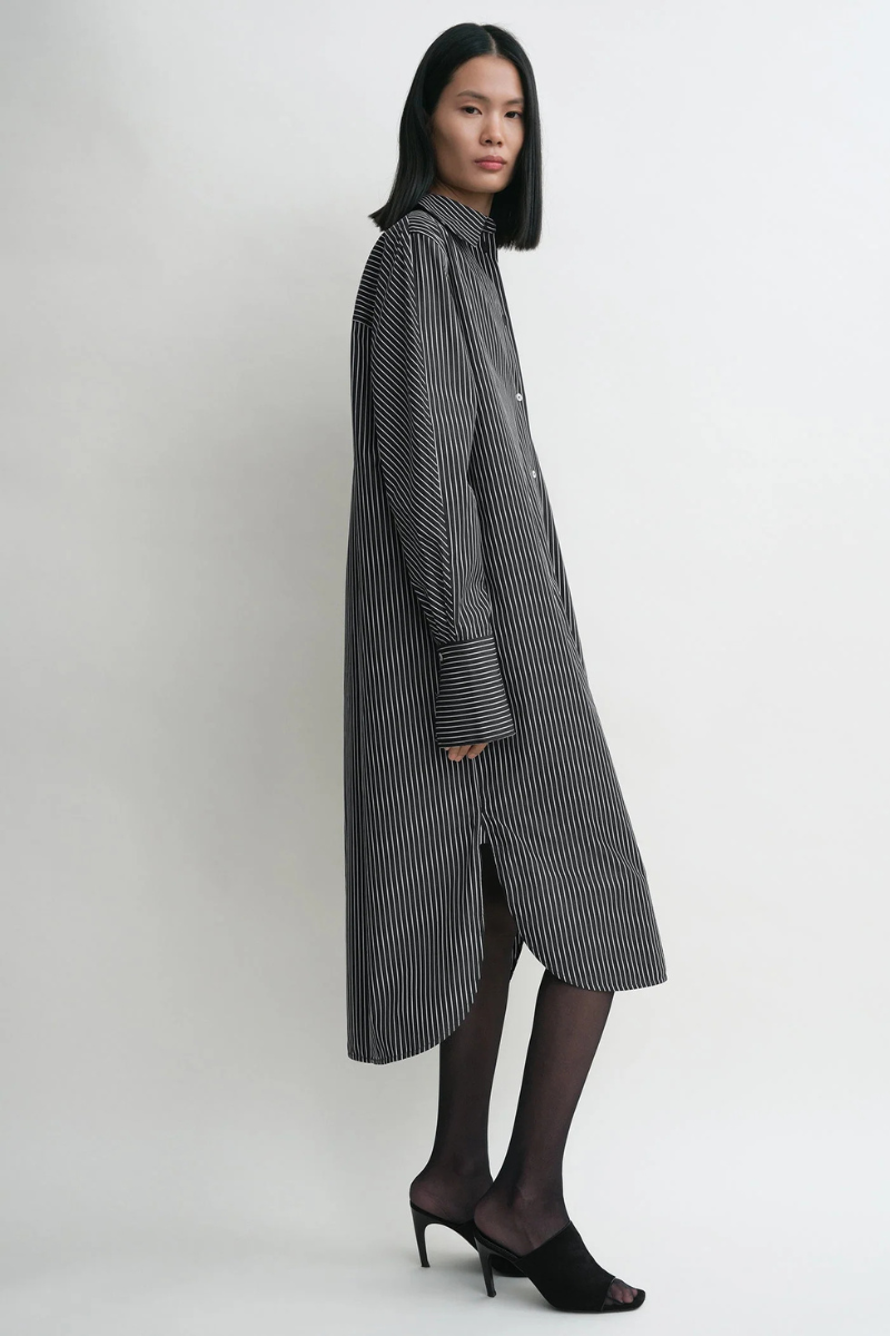 Striped Kimono-sleeve Shirtdress-TOTEME-Boyds Philadelphia