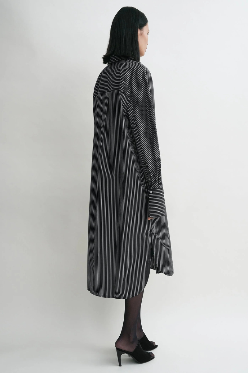 Striped Kimono-sleeve Shirtdress-TOTEME-Boyds Philadelphia
