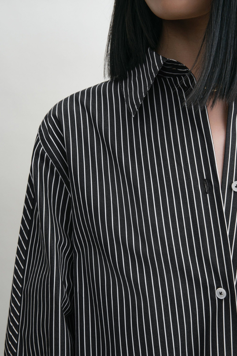 Striped Kimono-sleeve Shirtdress-TOTEME-Boyds Philadelphia