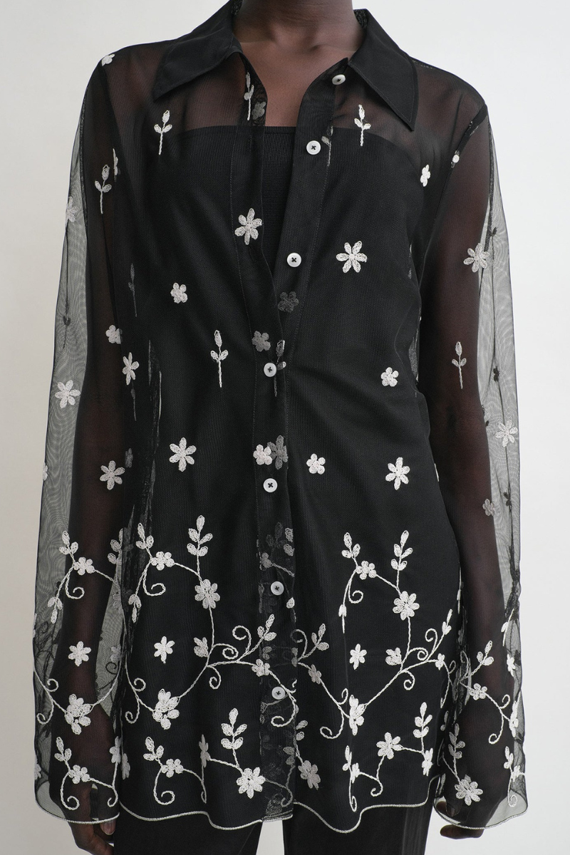 Floral Tulle Shirt