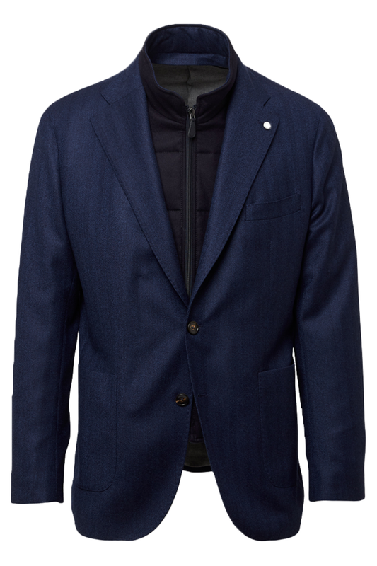 Blue Chevron Convertible Jacket-Luigi Bianchi-Boyds Philadelphia