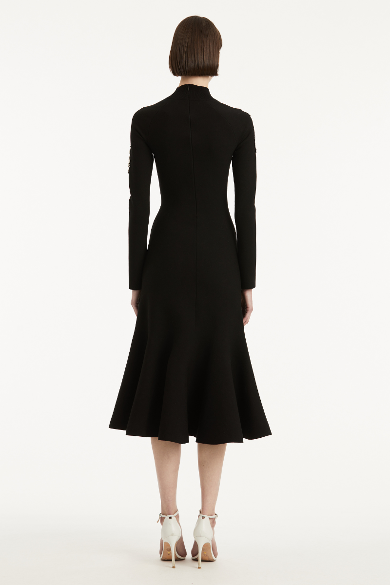 Fern Embroidered Trumpet Dress-Oscar de la Renta-Boyds Philadelphia