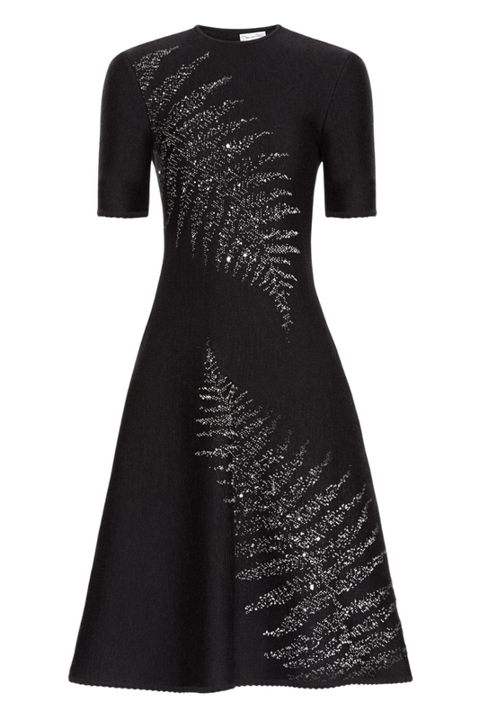 Fern Embroidered Knit Dress-Oscar de la Renta-Boyds Philadelphia