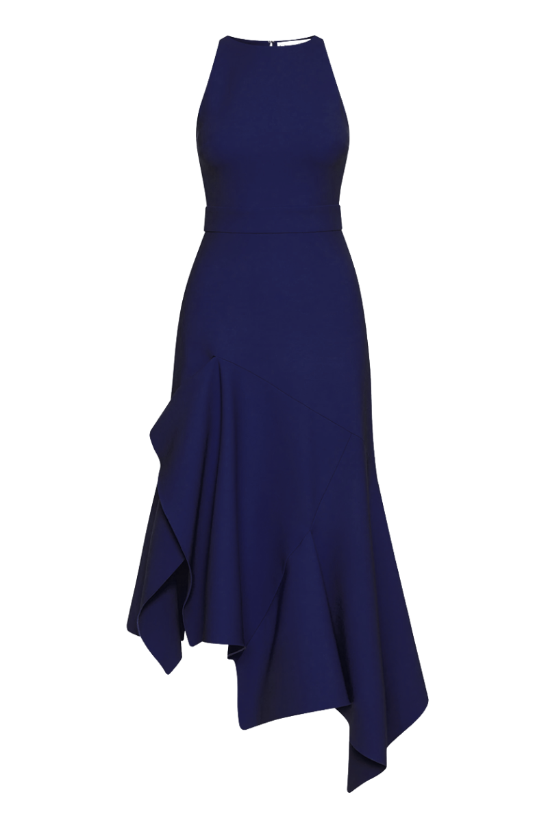 Asymmetrical Wool Dress-Oscar de la Renta-Boyds Philadelphia