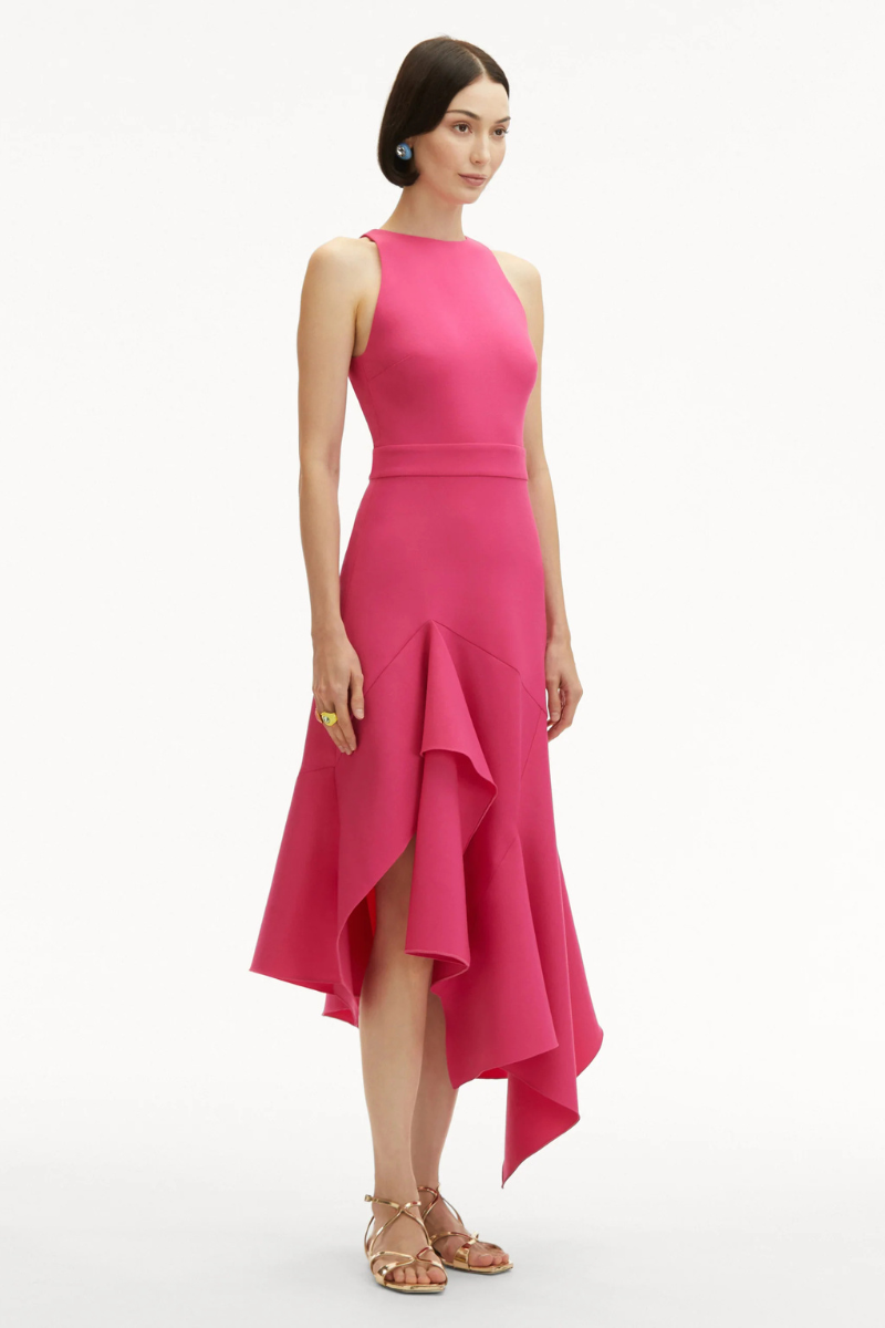 Asymmetrical Wool Dress-Oscar de la Renta-Boyds Philadelphia