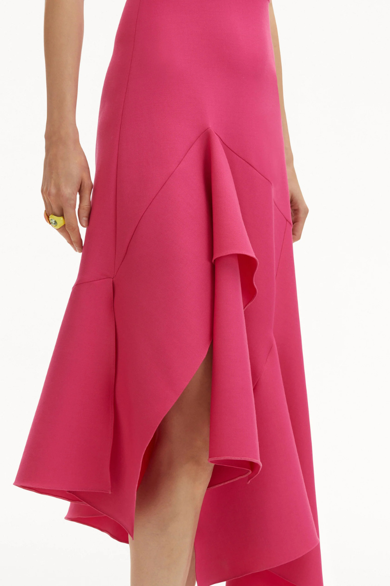 Asymmetrical Wool Dress-Oscar de la Renta-Boyds Philadelphia