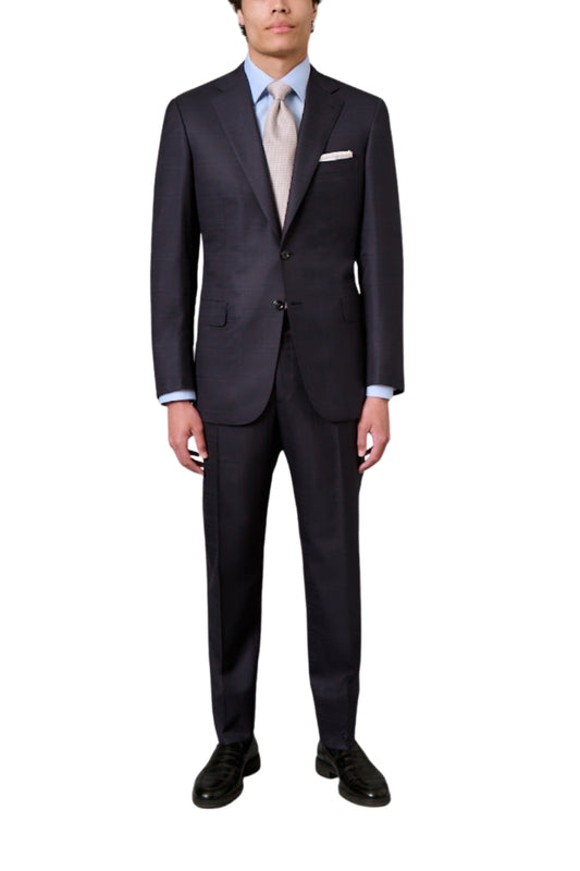 Navy Windowpane Suit-Brioni-Boyds Philadelphia