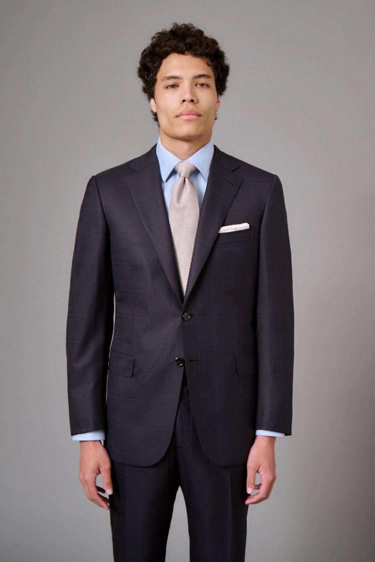 Navy Windowpane Suit-Brioni-Boyds Philadelphia