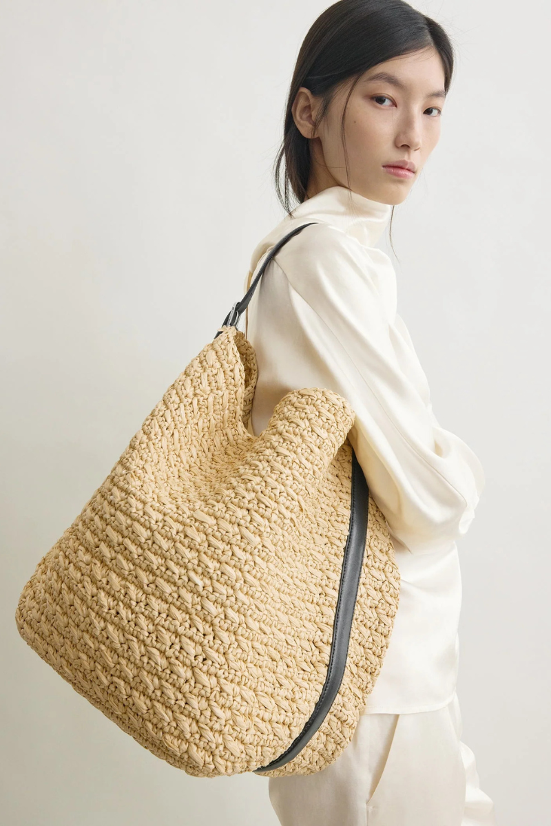 Belted Paper Raffia Tote-TOTEME-Boyds Philadelphia