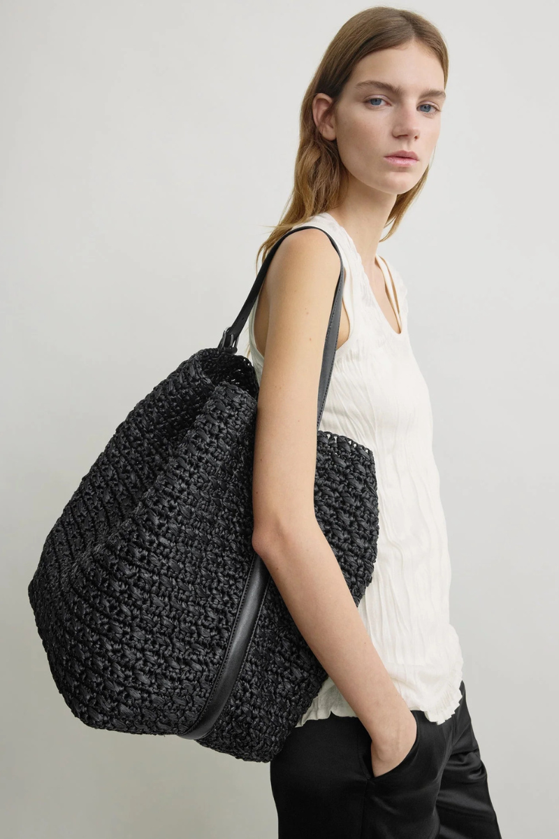 Belted Paper Raffia Tote-TOTEME-Boyds Philadelphia