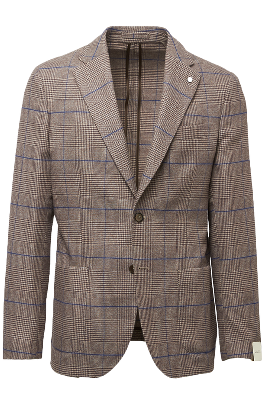 Brown-Blue Plaid Jacket