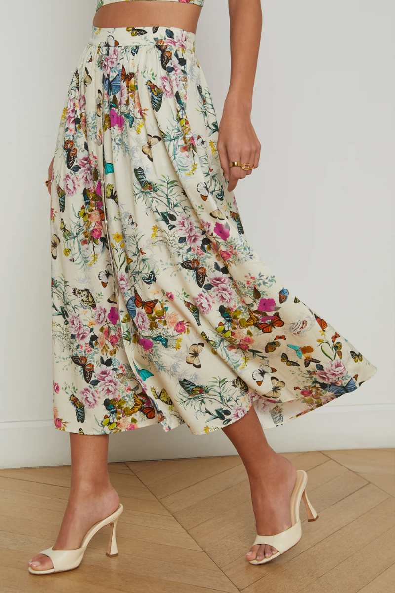 Seina Poplin Midi Skirt-L'AGENCE-Boyds Philadelphia