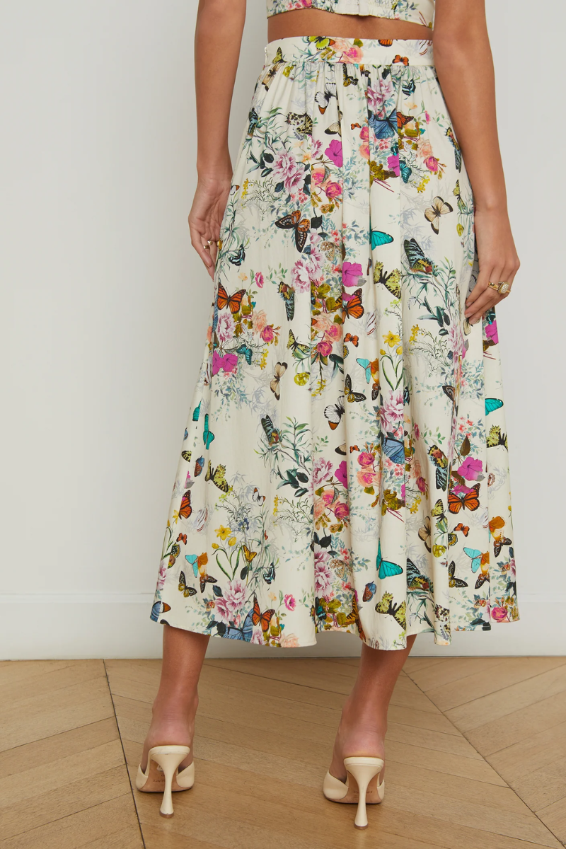 Seina Poplin Midi Skirt-L'AGENCE-Boyds Philadelphia