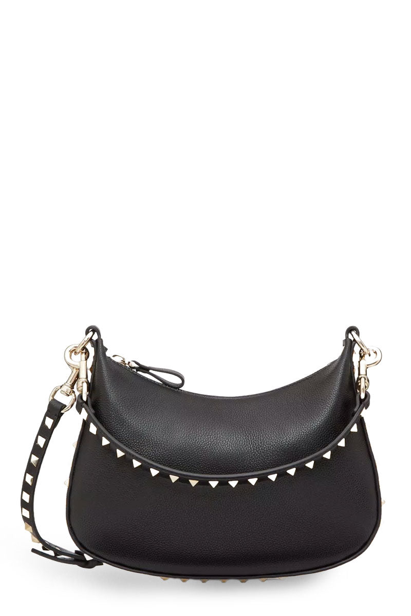 Leather ROCK RUFFLES Mini Saddle Bag with Removable Shoulder Strap
