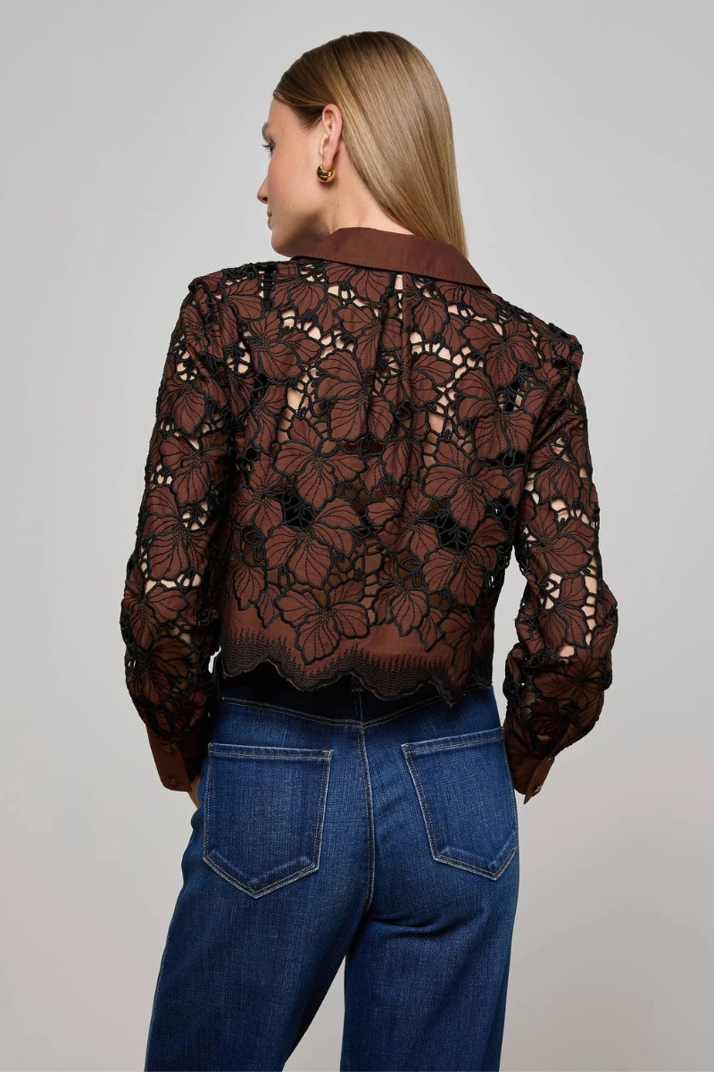 Seychelle Cropped Eyelet Blouse-L'AGENCE-Boyds Philadelphia