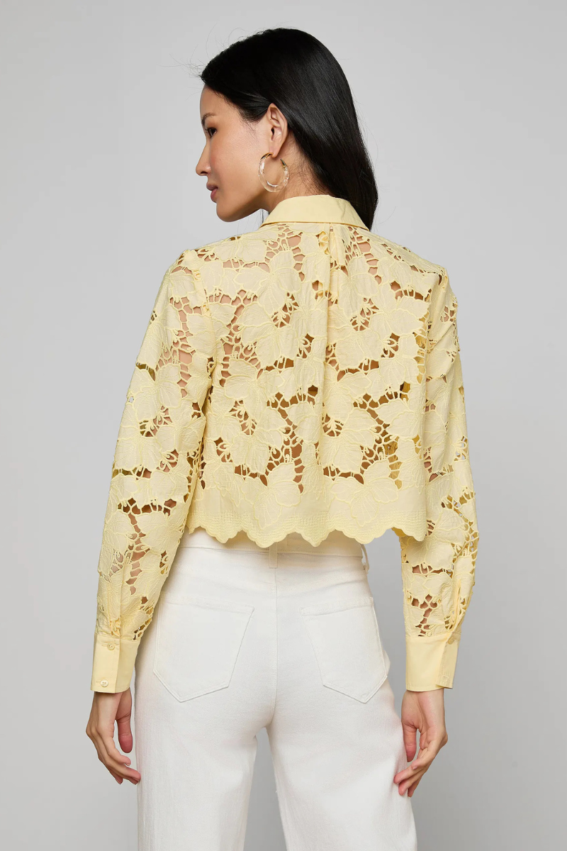 Seychelle Cropped Eyelet Blouse-L'AGENCE-Boyds Philadelphia