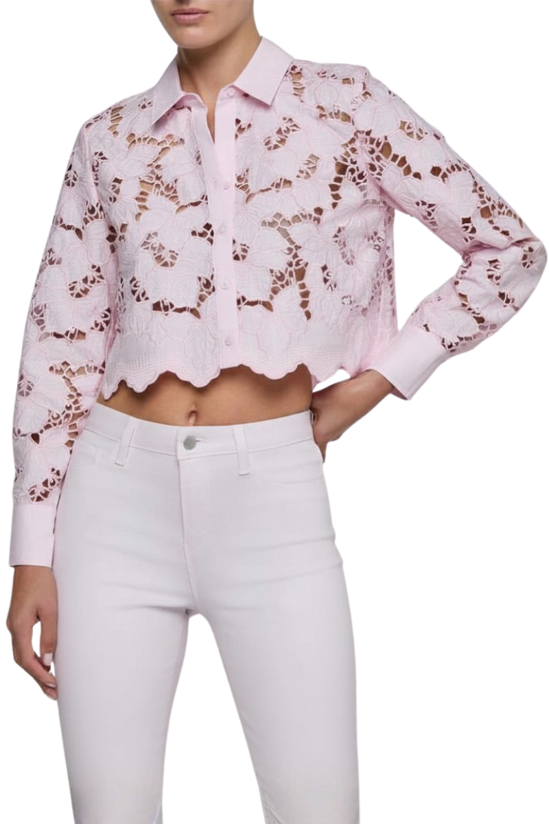 Seychelle Cropped Eyelet Blouse-L'AGENCE-Boyds Philadelphia