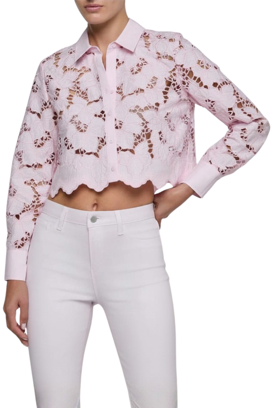 Seychelle Cropped Eyelet Blouse-L'AGENCE-Boyds Philadelphia