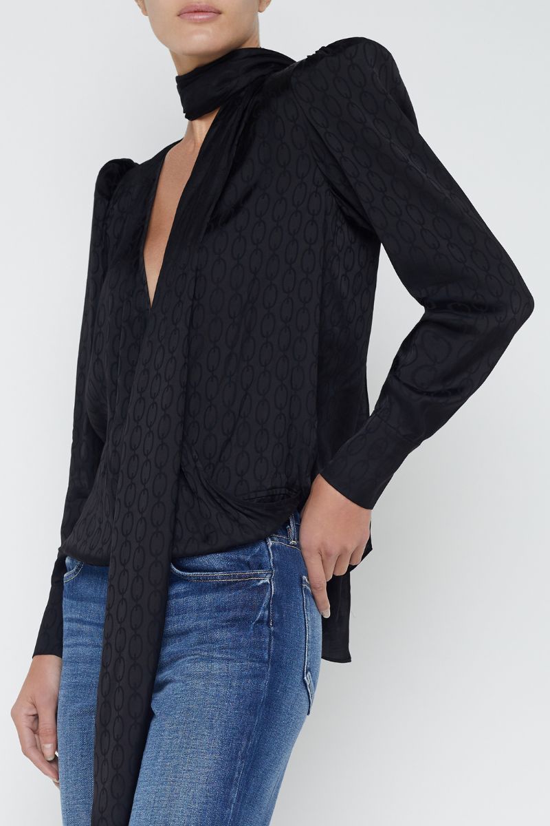 Cambria Tie-Neck Blouse-L'AGENCE-Boyds Philadelphia