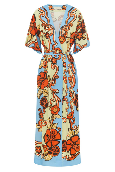 adonia wrap midi dress Green satin midi dress Adonia wrap midi dress in