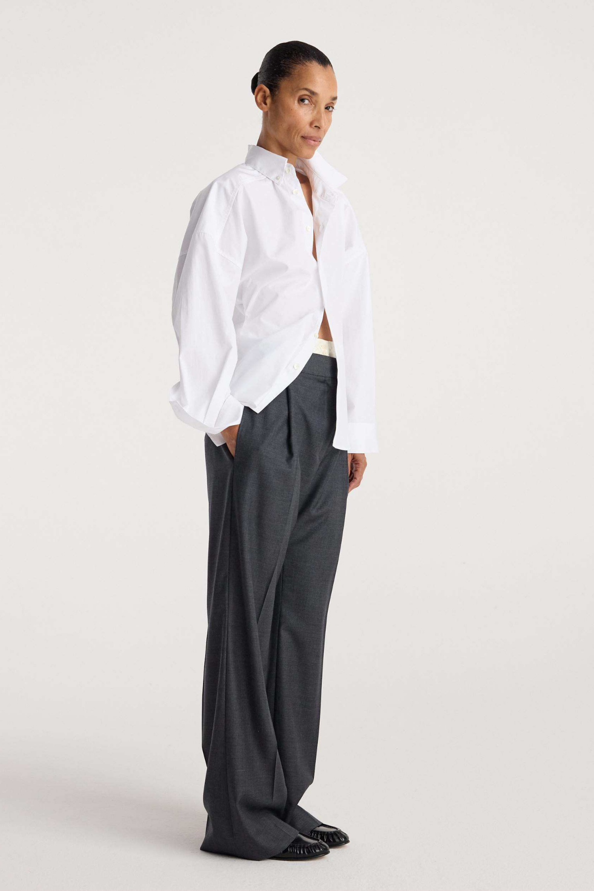 Poplin Uneven Collar Shirt-Róhe-Boyds Philadelphia