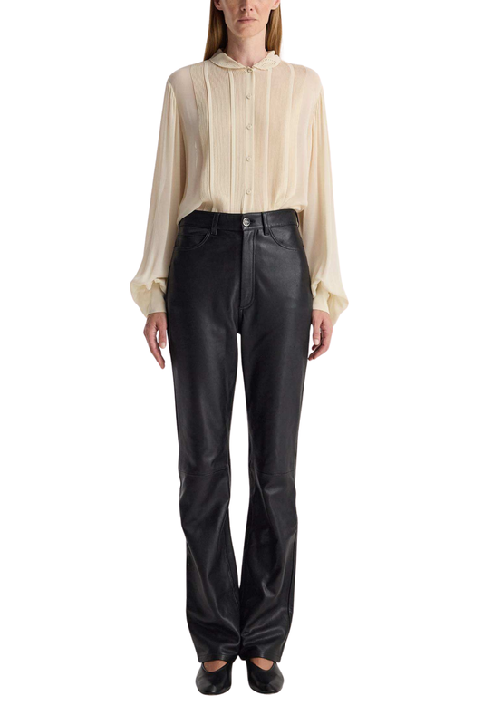 Pleated Silk Sheer Blouse