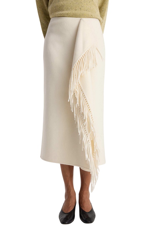 Double-Faced Fringe Skirt