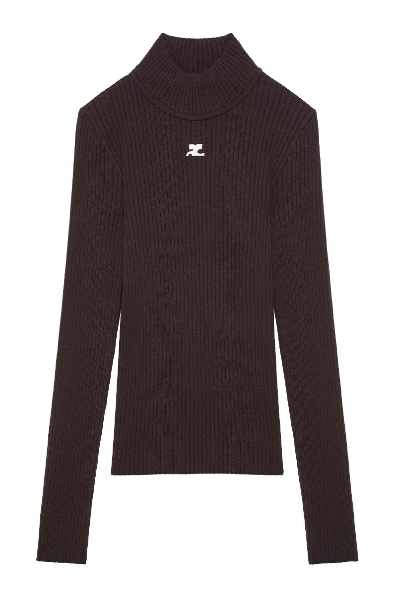 Reedition Mockneck Rib Sweater-Courrèges-Boyds Philadelphia