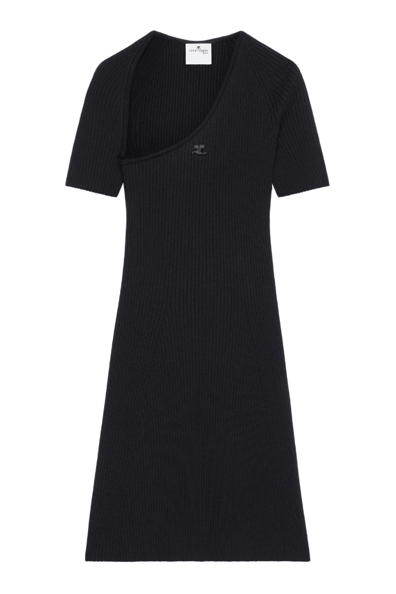 Courreges Slash Ribbed Knit Dress - Black Courreges Slash Ribbed Knit Dress - Black