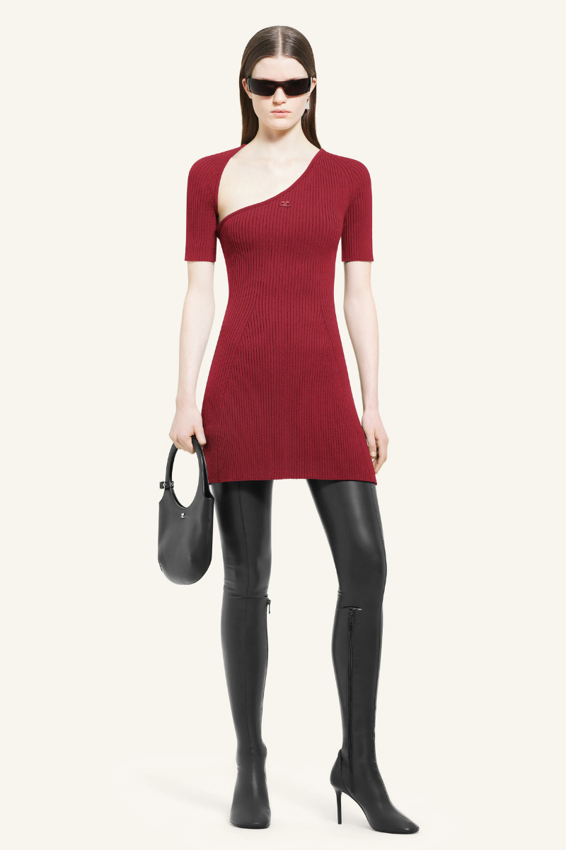 Mini Slash Rib Knit Dress by Courrges Mini Slash Rib Knit Dress by Courrges