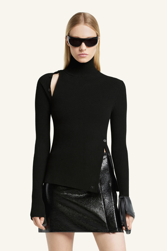 Oblique Buttoned Sweater-Courrèges-Boyds Philadelphia