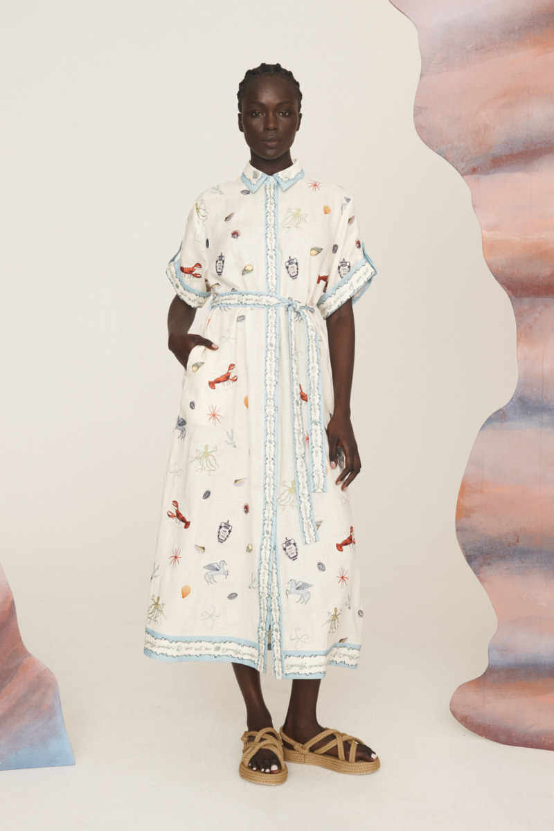 Sandy Embroidered Shirtdress-ALEMAIS-Boyds Philadelphia