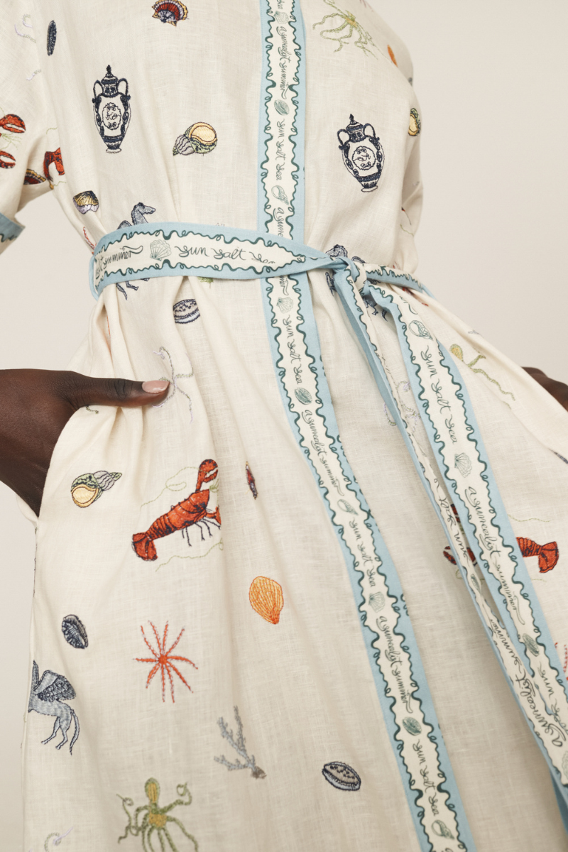 Sandy Embroidered Shirtdress-ALEMAIS-Boyds Philadelphia