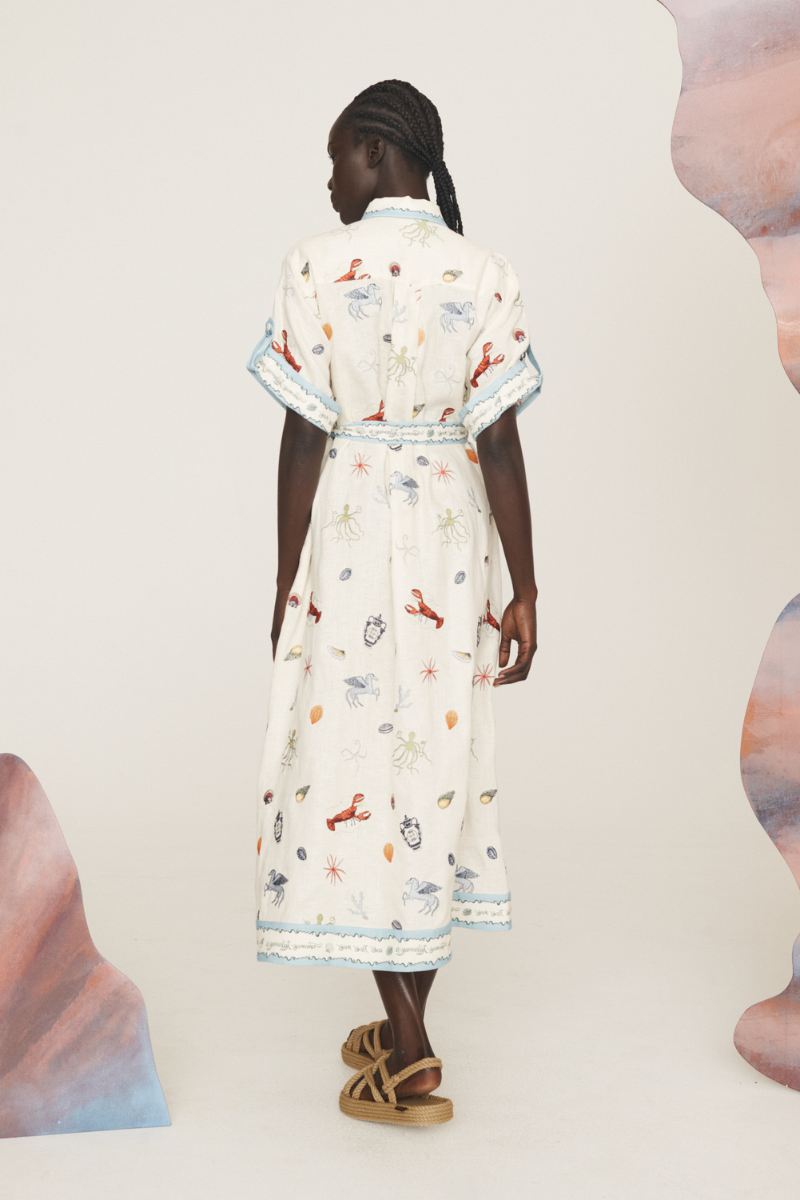 Sandy Embroidered Shirtdress-ALEMAIS-Boyds Philadelphia