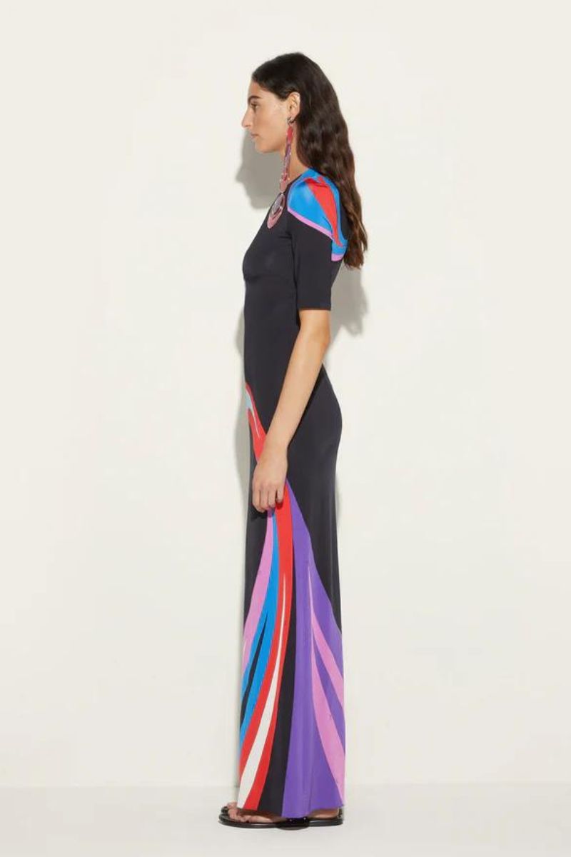 Cigni-Print Long Dress-PUCCI-Boyds Philadelphia