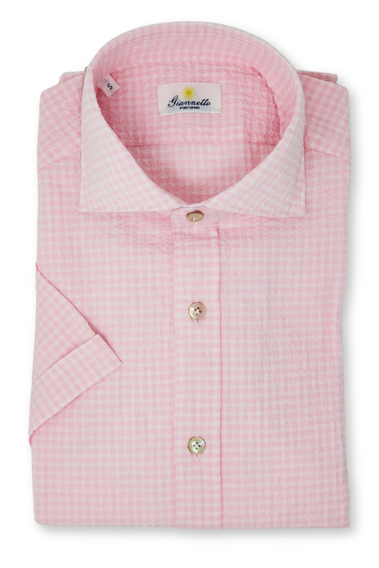 Short Sleeve Crinkle Seersucker Shirt-Giannetto Portofino-Boyds Philadelphia