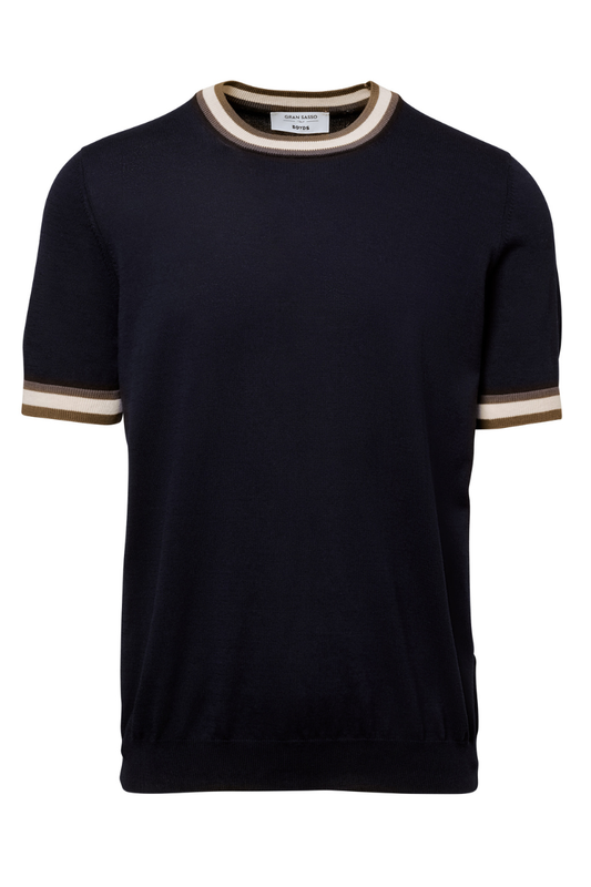 Trimmed Short Sleeve Crew-Gran Sasso-Boyds Philadelphia