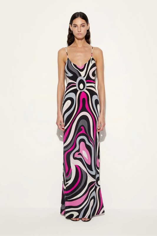 Marmo Print Silk Dress-PUCCI-Boyds Philadelphia