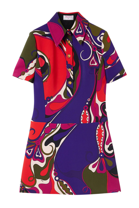 Orchidee Print Short Dress-PUCCI-Boyds Philadelphia