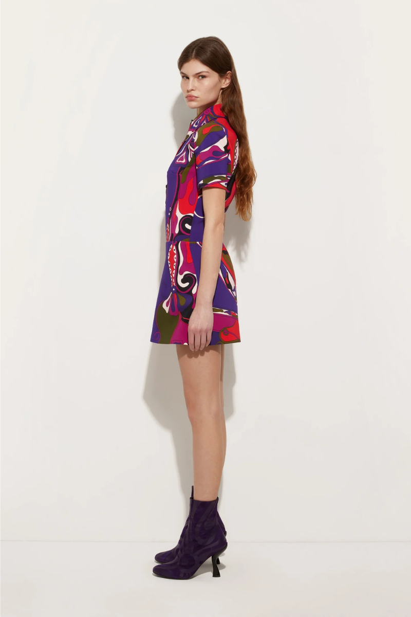 Orchidee Print Short Dress-PUCCI-Boyds Philadelphia