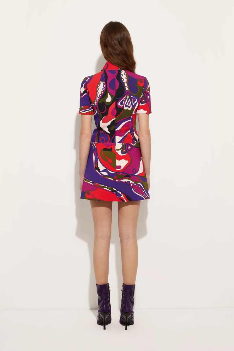 Orchidee Print Short Dress-PUCCI-Boyds Philadelphia