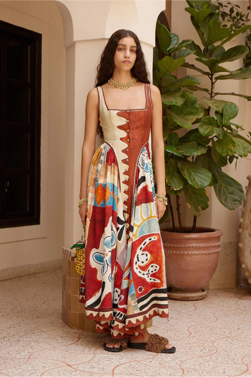 Michelle Square Neck Midi Dress-ALEMAIS-Boyds Philadelphia