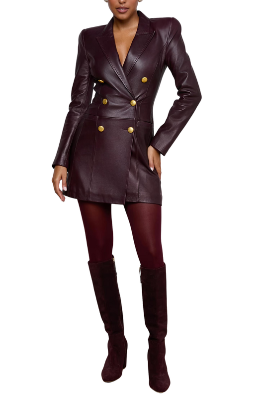Tora Leather Blazer Dress-L'AGENCE-Boyds Philadelphia