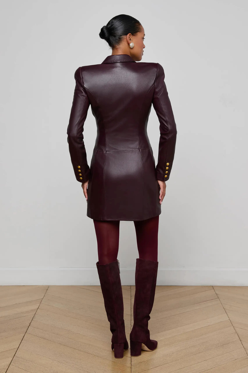 Tora Leather Blazer Dress-L'AGENCE-Boyds Philadelphia