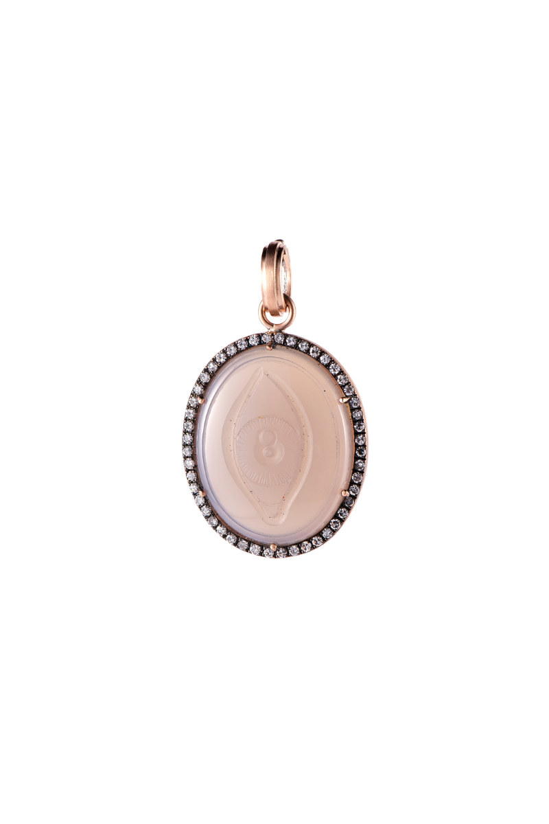 Hand Carved Agate Eye Pendant-Sylva & Cie-Boyds Philadelphia
