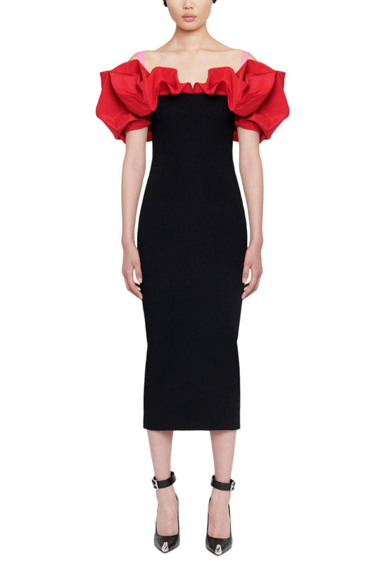 Hybrid Ruffled Pencil Dress-Alexander McQueen-Boyds Philadelphia